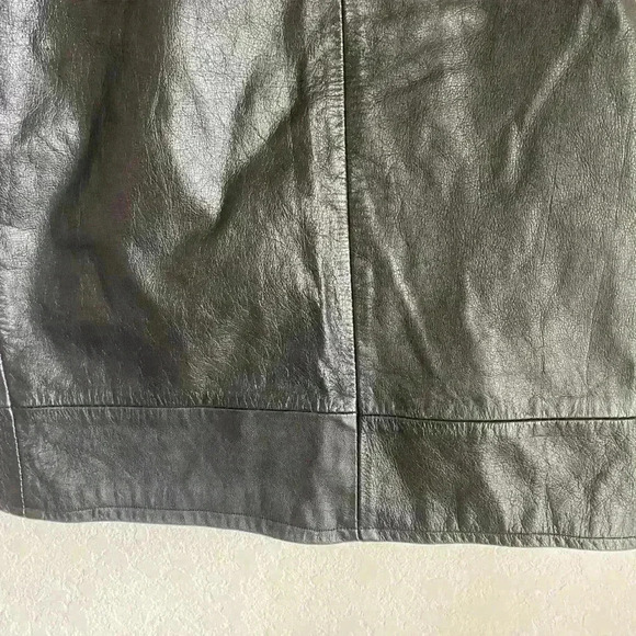 Vintage Compagnie Internationale Express Black Leather Pencil Skirt Work Size 5 - Picture 6 of 12